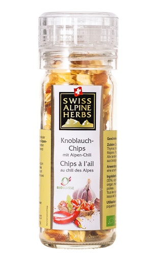 [SAH0010] Bio Knoblauch-Chips mit Alpen-Chili 40g